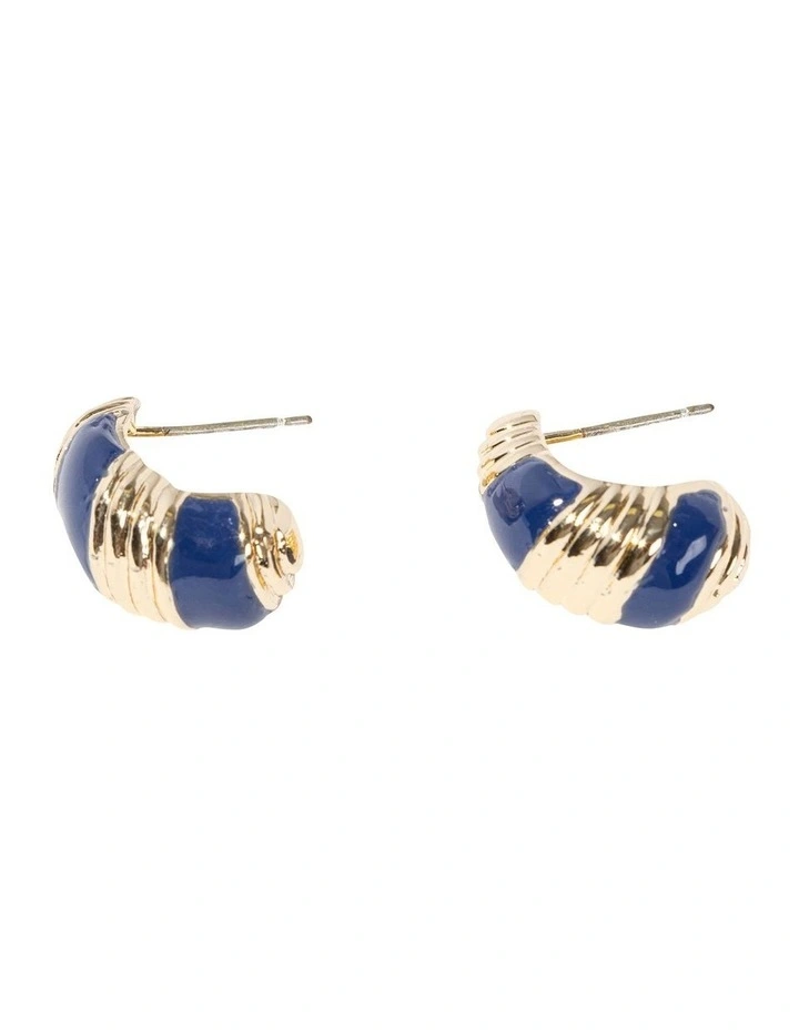 Twist Enamel Detail Earrings in Multi image 3