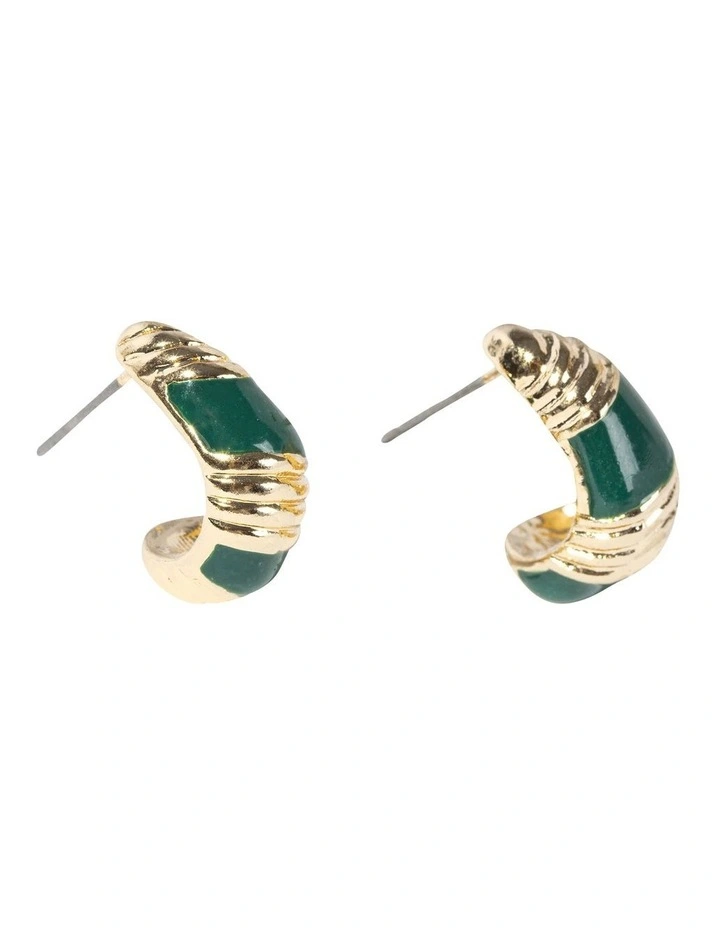 Twist Enamel Detail Earrings in Multi image 2