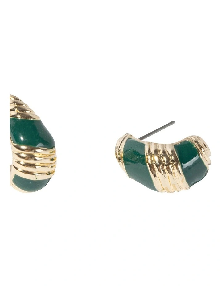 Twist Enamel Detail Earrings in Multi image 3
