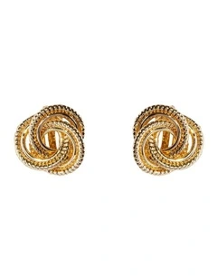 Dappled Knot Clip On Earrings in Gold