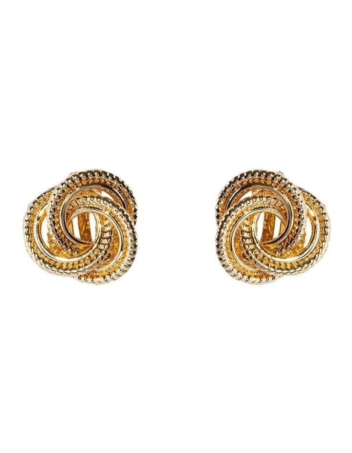 Dappled Knot Clip On Earrings in Gold image 1