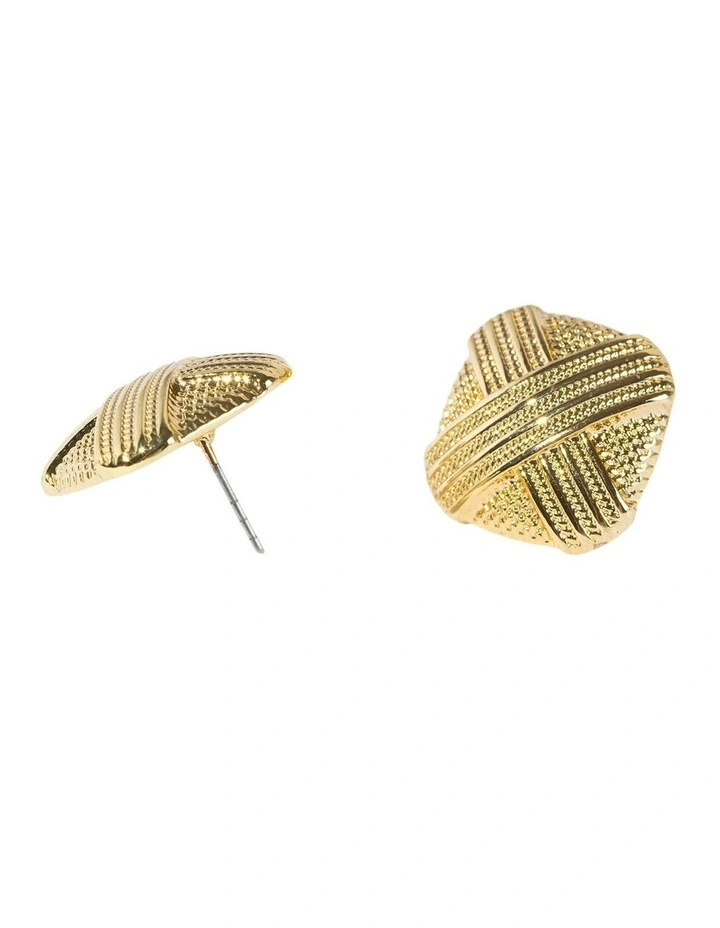 Cross Weave Stud Earrings in Gold image 3