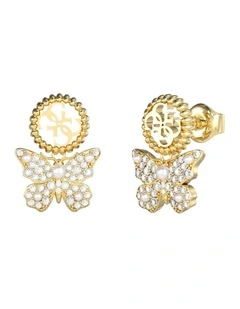 Borboleta & 4G Pendants Earrings 20mm in Gold