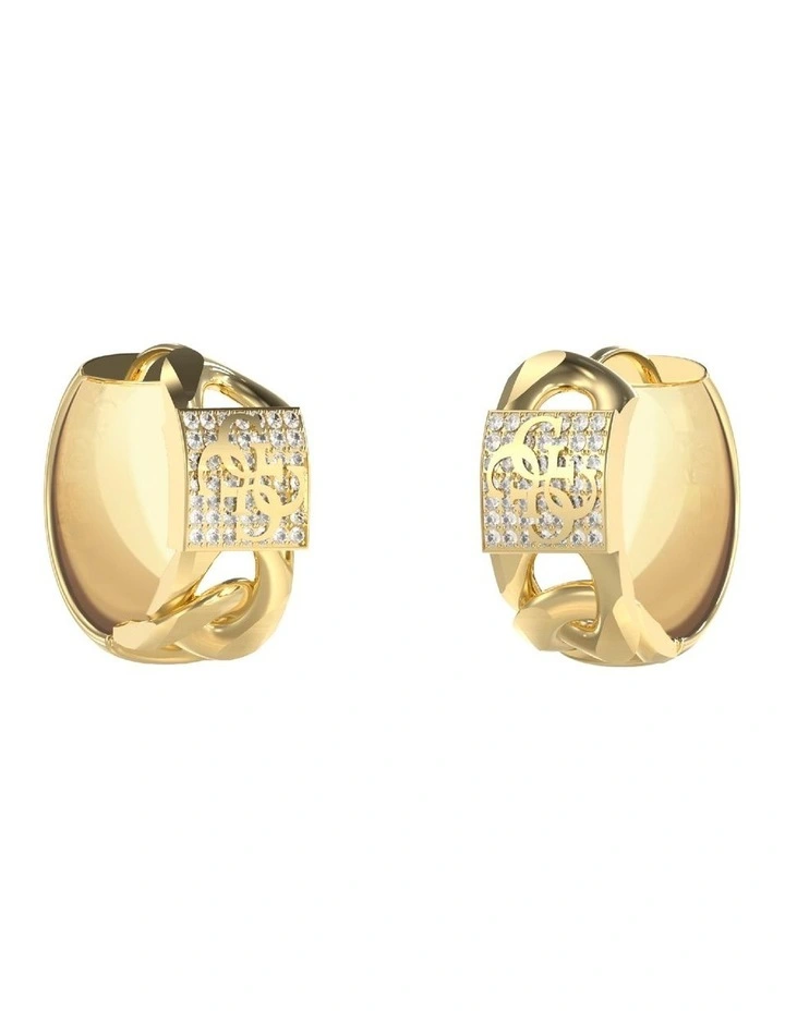 4G Pave Earrings in Gold-Tone image 1