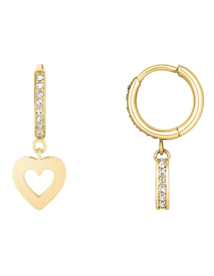 Hollow Heart Hoop Earrings in Gold-Tone image 3