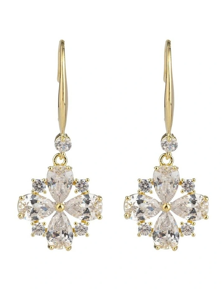 GJEC059M - Flower drop earrings image 1