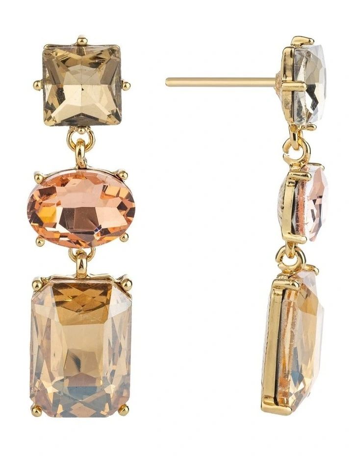 Sculpted Hoops Earing Gjec067m in Champagne image 2