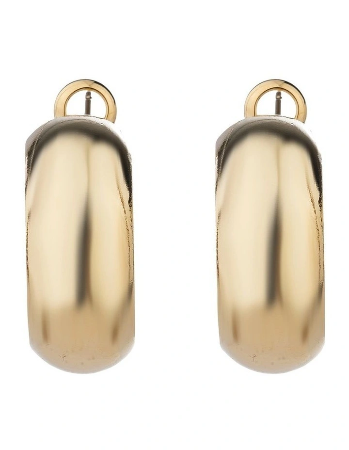 Wide Hoop Earrings Gjee091M in Gold image 1