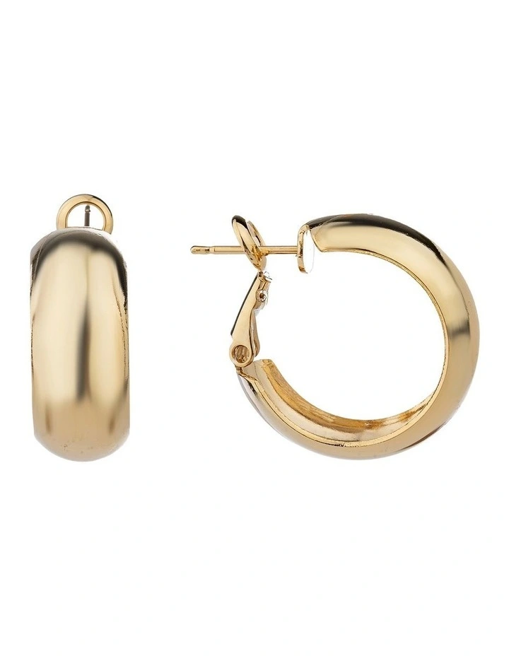 Wide Hoop Earrings Gjee091M in Gold image 2