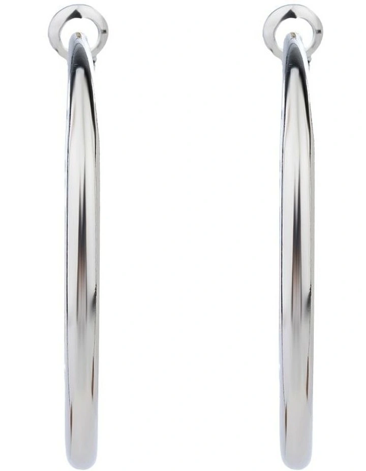 Sculpted Crescent Hoops Earring in Silver GJEE093M image 1
