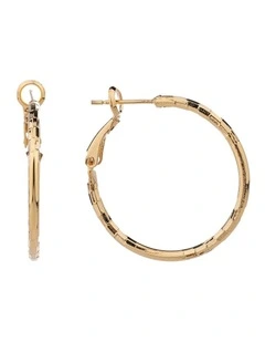 Textured Hoop Earrings GJEE095M in Gold