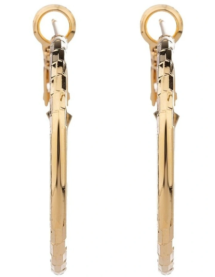 Textured Hoop Earrings GJEE095M in Gold image 2