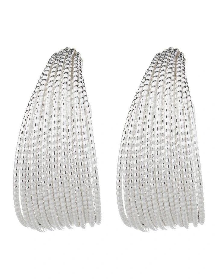Strand Hoop Earrings GJEE098M in Silver image 1