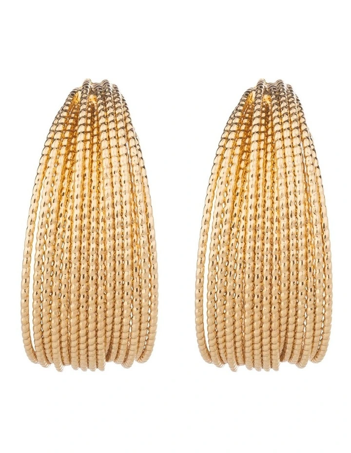 Strand Hoop Earrings GJEE102M in Gold image 1