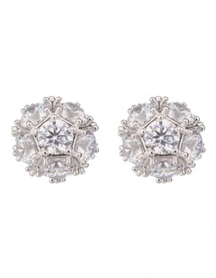 GJEE106M - CZ SPHERE STUD EARRINGS