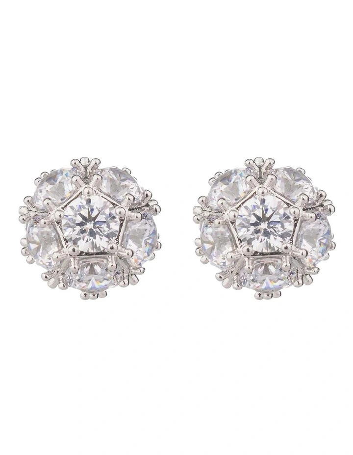 GJEE106M - CZ SPHERE STUD EARRINGS image 1