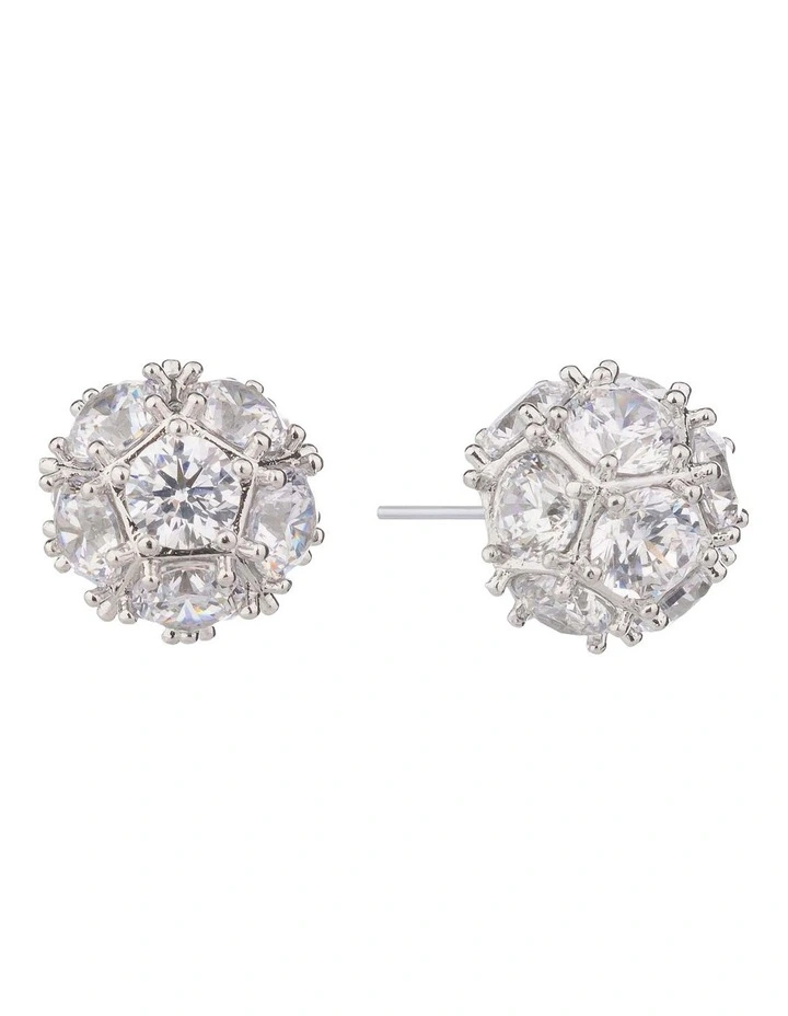 GJEE106M - CZ SPHERE STUD EARRINGS image 2