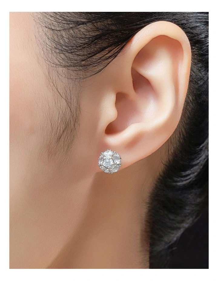 GJEE106M - CZ SPHERE STUD EARRINGS image 3