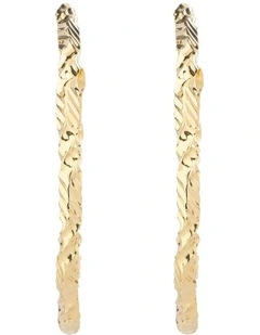 Textured GJEE108M Hoop Earrings in Gold