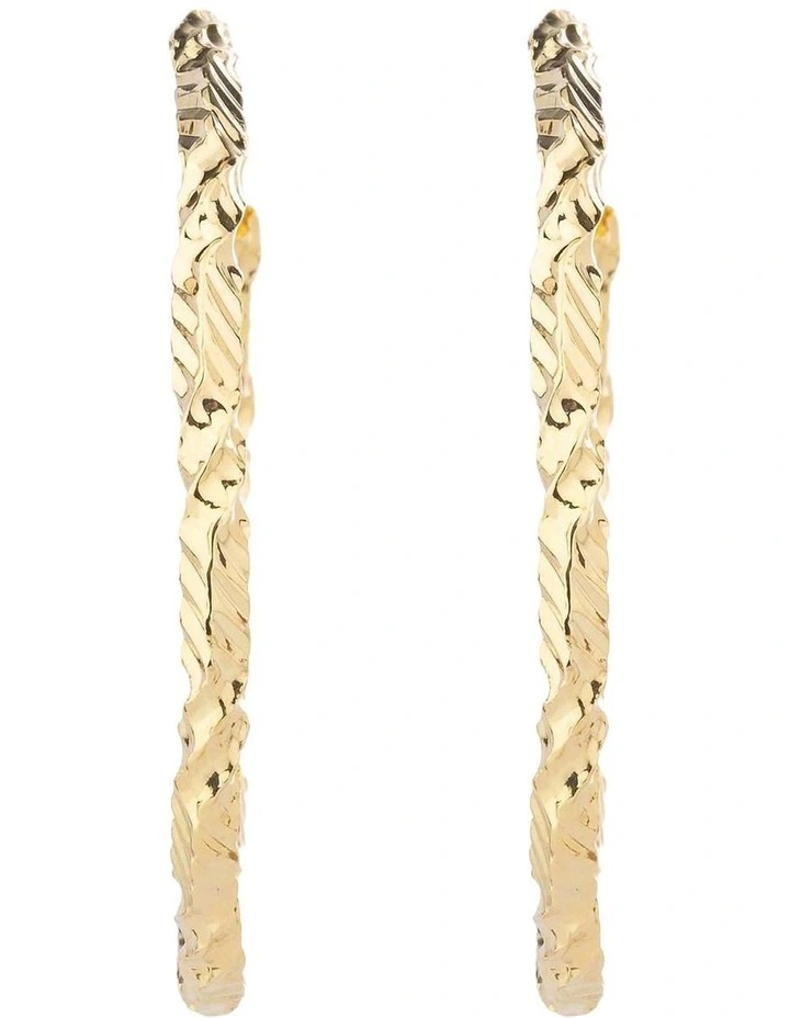 Textured GJEE108M Hoop Earrings in Gold image 1