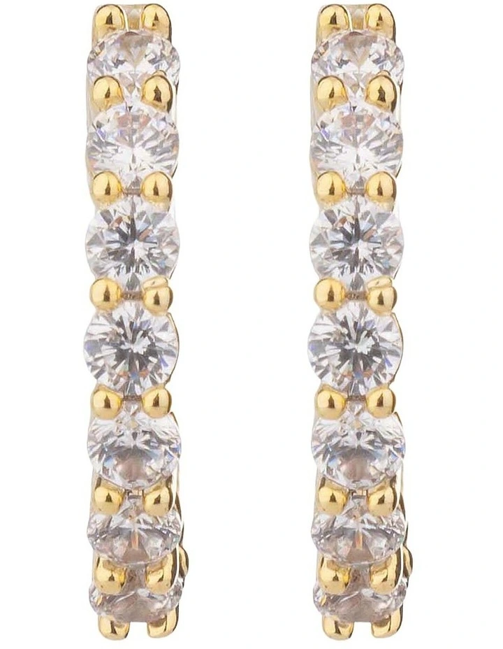CZ Crown GJEE109M Huggies Hoop Earrings in Gold image 1