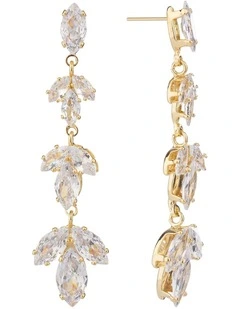 Floral Style Drop Earrings GJEE118M in Gold