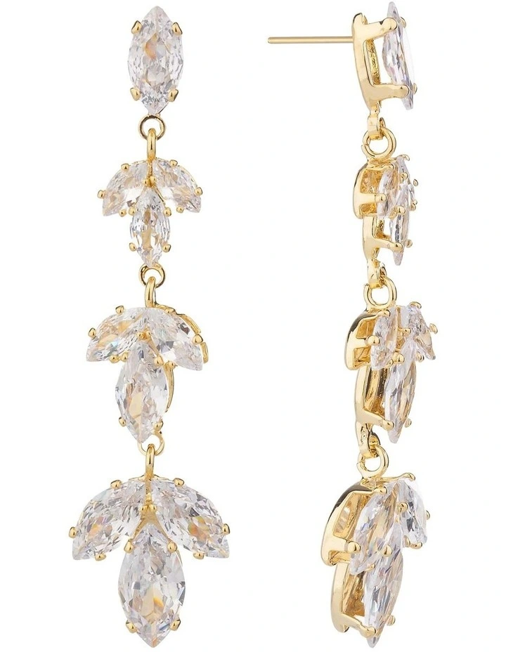 Floral Style Drop Earrings GJEE118M in Gold image 1