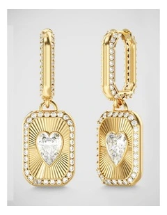 Guess Jewellery Crystal Love Gold Earrings