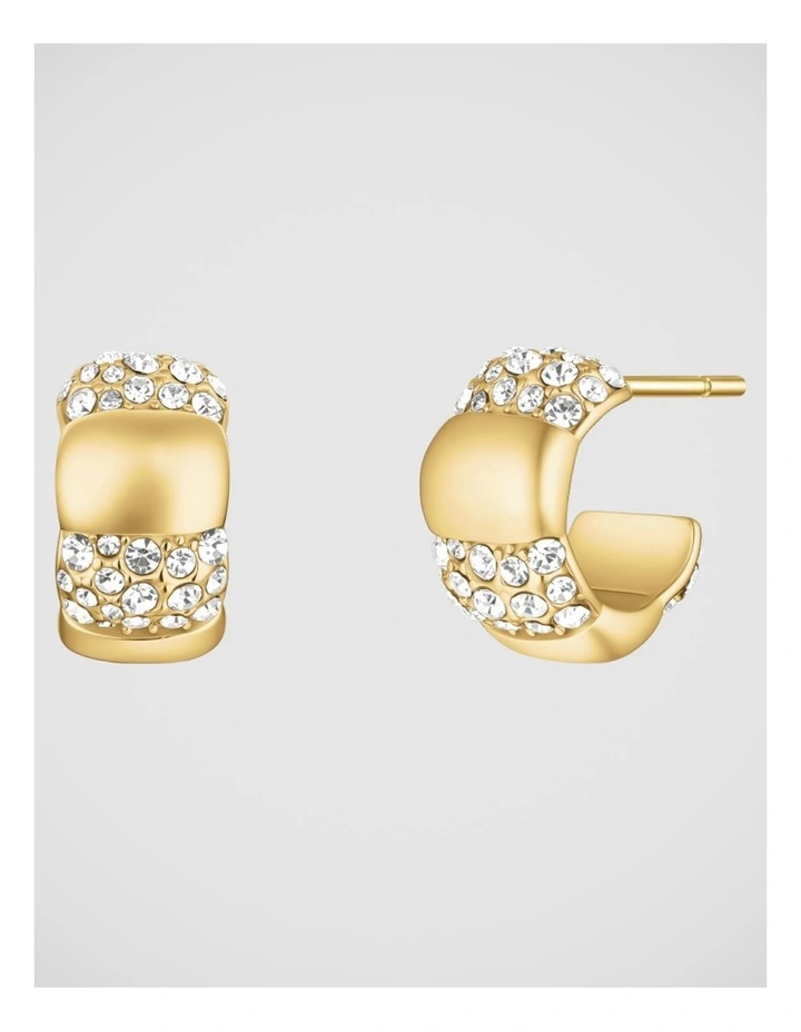 Rosefield Jewellery Stripe Pave Gold Earrings image 1