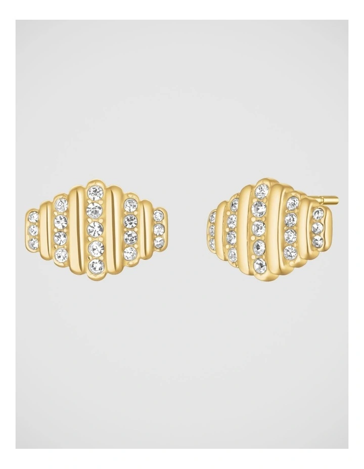 Rosefield Jewellery Stripe Pave Gold Earrings image 1