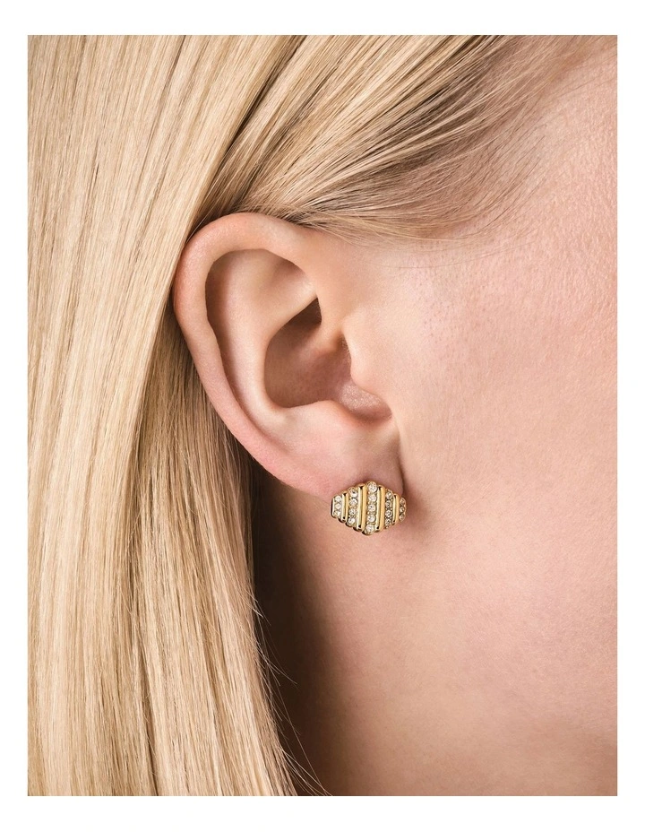Rosefield Jewellery Stripe Pave Gold Earrings image 2