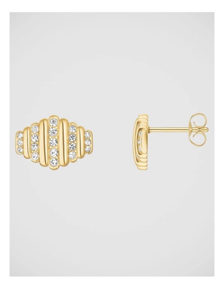 Rosefield Jewellery Stripe Pave Gold Earrings image 3