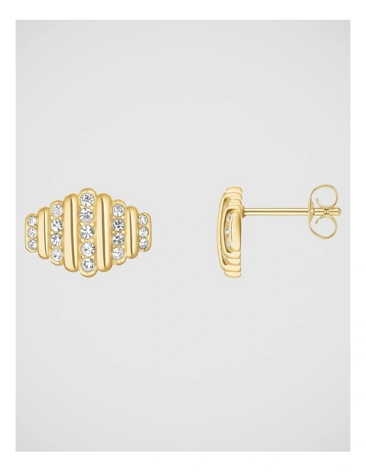 Rosefield Jewellery Stripe Pave Gold Earrings image 4