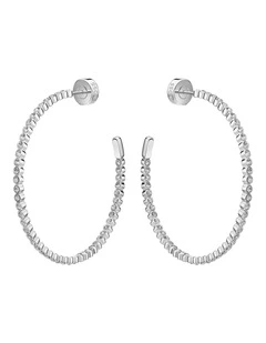 Kassy Divine Stainless Steel & Crystals Hoop Earrings