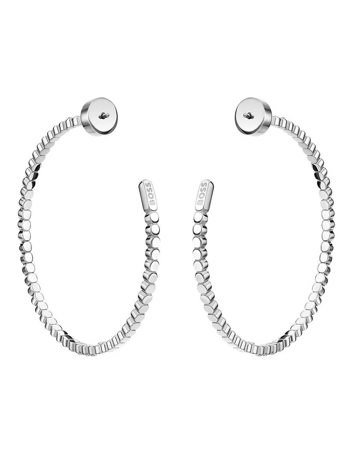 Kassy Divine Stainless Steel & Crystals Hoop Earrings image 2