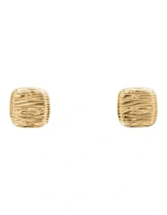 Gold Steel Women's Stud Earrings