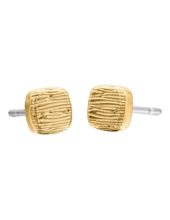 Gold Steel Women's Stud Earrings image 2
