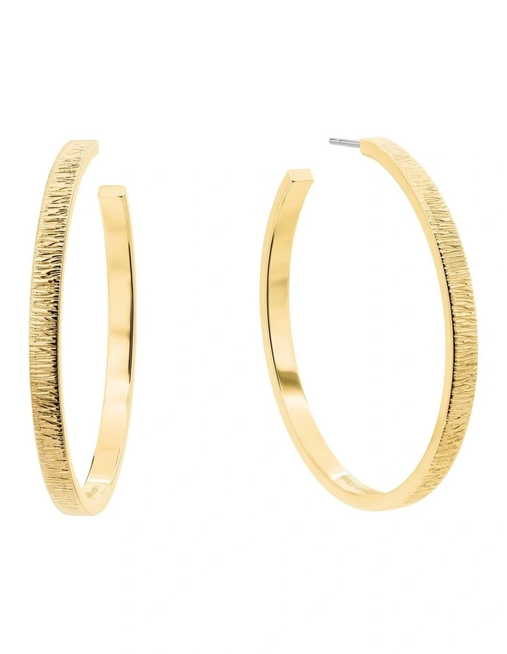 Gold Steel Women's Hoop Earrings image 1