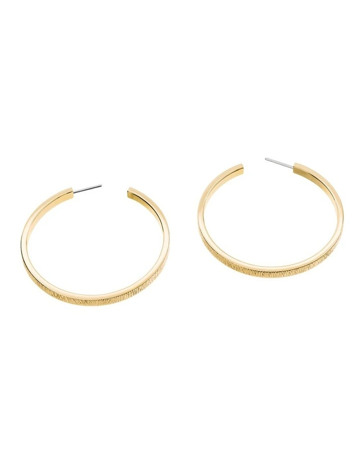 Gold Steel Women's Hoop Earrings image 2