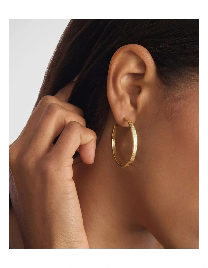 Gold Steel Women's Hoop Earrings image 3