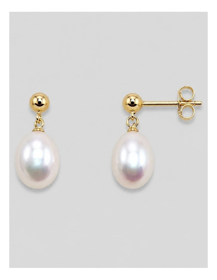 Gold Baroque Pearl Earrings image 1