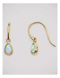 Lab Grown Opal Dainty Hook Earrings