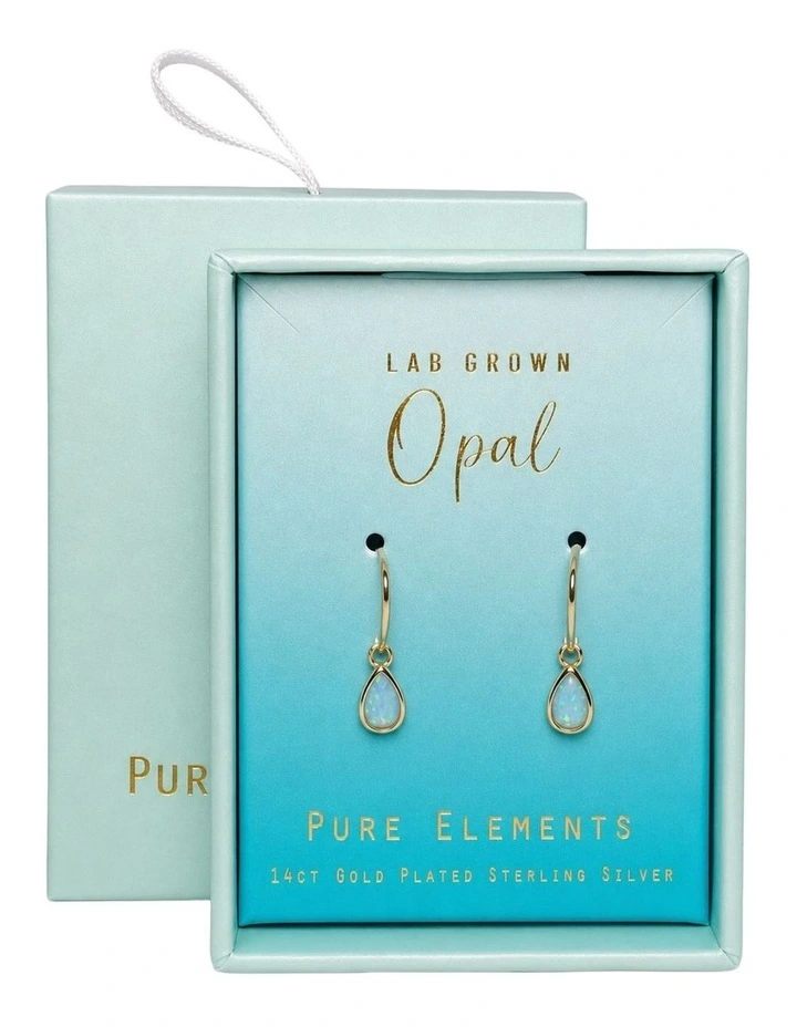 Lab Grown Opal Dainty Hook Earrings image 2