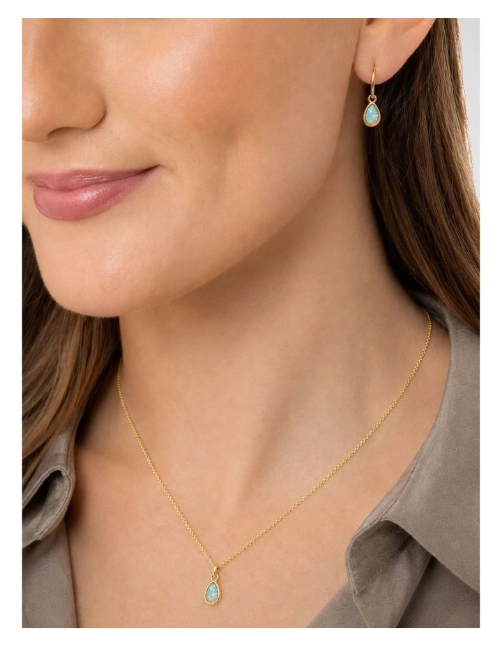Lab Grown Opal Dainty Hook Earrings image 4