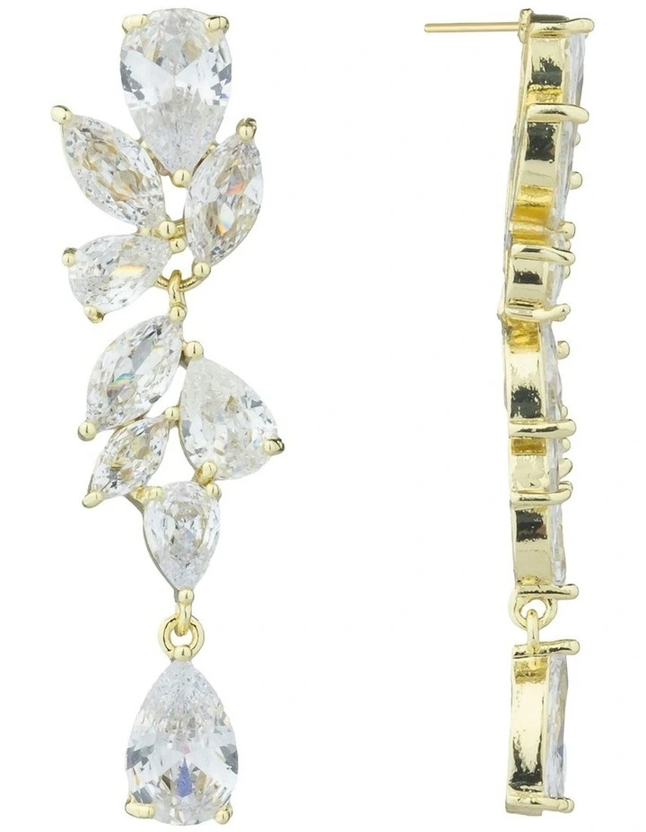 Gregory Ladner Cascade Crystasl Drop Earrings GJEF032M in Gold image 2