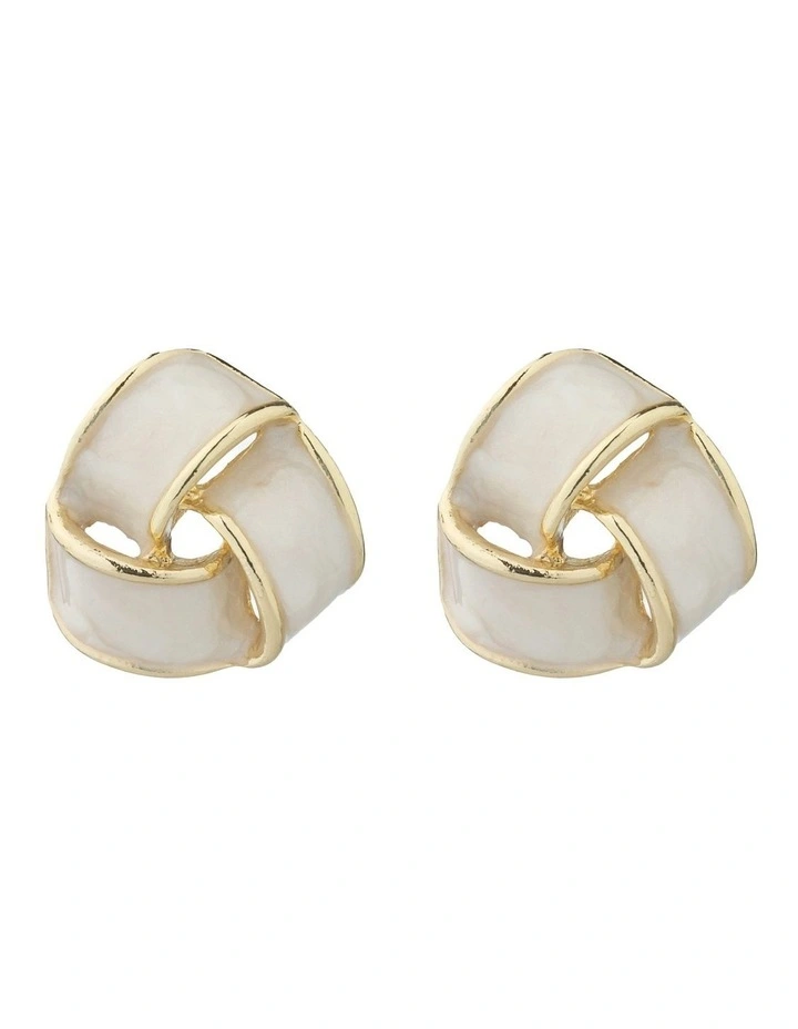 Gregory Ladner Enamel Look Knot Stud Earrings GJEF043M in Gold image 1