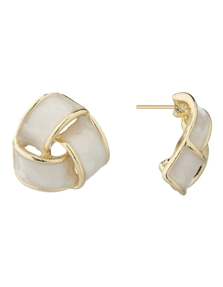 Gregory Ladner Enamel Look Knot Stud Earrings GJEF043M in Gold image 2