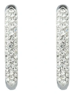 Gregory Ladner Beville CZ Hoop Earringfs GJEF093M in Rhodium