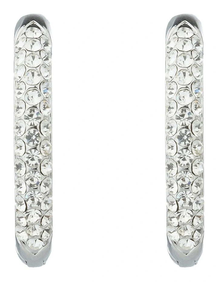 Gregory Ladner Beville CZ Hoop Earringfs GJEF093M in Rhodium image 1