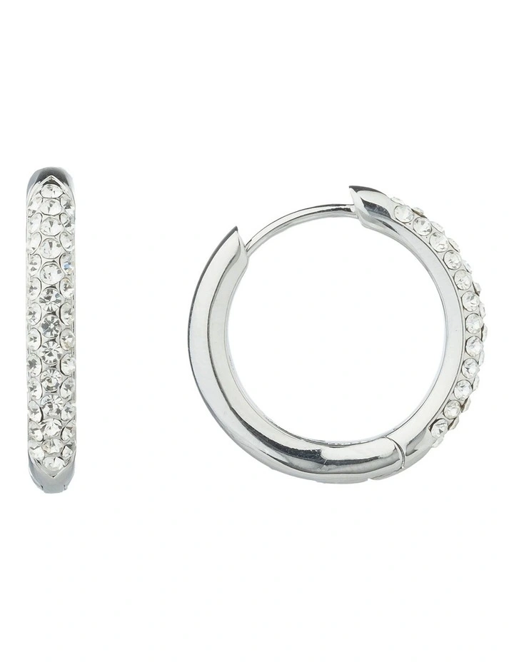 Gregory Ladner Beville CZ Hoop Earringfs GJEF093M in Rhodium image 2